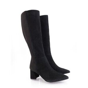 Gentle Souls by Kenneth Cole Dionne Black Suede Knee High Boots Block Heel 9.5